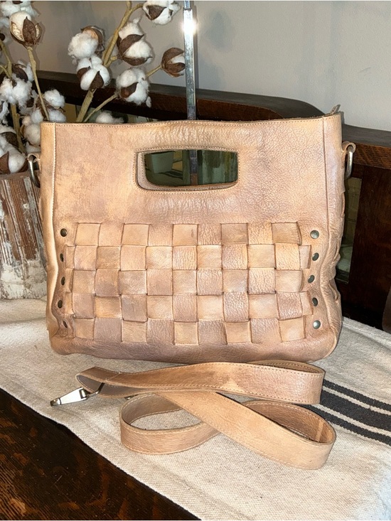 Bed Stu Orchid Leather Satchel Handbag Crossbody Bag Taupe Driftwood MSRP $280 - Picture 2 of 13